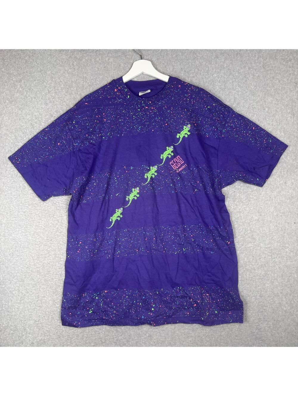 Vintage Hanes Beefy T Men's Size XL Green Gecko Hawaii T-Shirt Blue